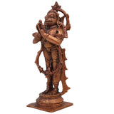 Copper Hanuman Idol, Bajrangbali Murti, Maruti Vigraham, Pooja Sculpture, Home Decor Showpiece, Brown, 5.5 Inch, 1 Piece