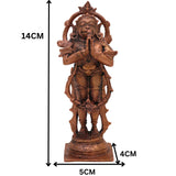 Copper Hanuman Idol, Bajrangbali Murti, Maruti Vigraham, Pooja Sculpture, Home Decor Showpiece, Brown, 5.5 Inch, 1 Piece