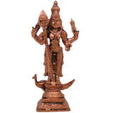 Copper Kartikeya Murugan Idol, Handcrafted Tamra Subramanya Skanda Statue, Tamraloha Shanmuga Arumugam Moorti for Pooja, Home Decor & Spiritual Gifts, Brown, 3 Inch, 1 Piece