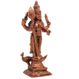 Copper Kartikeya Murugan Idol, Handcrafted Tamra Subramanya Skanda Statue, Tamraloha Shanmuga Arumugam Moorti for Pooja, Home Decor & Spiritual Gifts, Brown, 3 Inch, 1 Piece