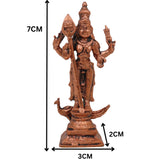 Copper Kartikeya Murugan Idol, Handcrafted Tamra Subramanya Skanda Statue, Tamraloha Shanmuga Arumugam Moorti for Pooja, Home Decor & Spiritual Gifts, Brown, 3 Inch, 1 Piece