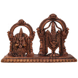Copper Balaji Padmavati Idol, Tamra Vigraham, Handcrafted Moorti for Pooja & Home Decor, Brown, 3 Inch, 1 Piece