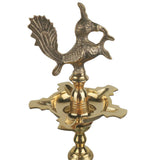 Handcrafted Brass Kuthu Vilakku Deepam Diya, Traditional Pital Deepak Nilavilakku Temple Oil Lamp, Antique Brass Pooja Vilakku Deep for Home Decor & Festivals, Gold, 36 Inch, 1 Piece