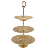 Handcrafted Brass Dry Fruit Stand, Peetal Pital Pittal Dry Fruit Tray, Traditional Pitala Brass Dry Fruit Stand & Decorative Platter for Home Décor & Festive Gifting, Gold, 18 Inch, 1 Piece
