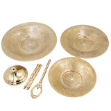 Handcrafted Brass Dry Fruit Stand, Peetal Pital Pittal Dry Fruit Tray, Traditional Pitala Brass Dry Fruit Stand & Decorative Platter for Home Décor & Festive Gifting, Gold, 18 Inch, 1 Piece