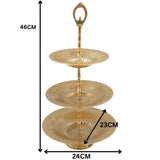 Handcrafted Brass Dry Fruit Stand, Peetal Pital Pittal Dry Fruit Tray, Traditional Pitala Brass Dry Fruit Stand & Decorative Platter for Home Décor & Festive Gifting, Gold, 18 Inch, 1 Piece
