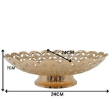 Handcrafted Brass Fruit Bowl Peetal Pittal Pital Hitale Decorative Table Bowl, Traditional Indian Brass Dry Fruit Basket for Home Décor & Dining, Gold, 3 Inch, 1 Piece