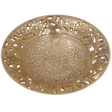 Handcrafted Brass Fruit Bowl, Peetal Pital Pittal Hitale Decorative Dry Fruit Bowl, Traditional Indian Brass Home Decor Centerpiece, Gold, 3 Inch, 1 Piece
