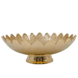 Handcrafted Brass Fruit Bowl, Peetal Pital Pittal Hitale Pittalam Decorative Center Table Bowl, Traditional Indian Dry Fruit & Dining Table Decor Bowl, Gold, 3.5 Inch, 1 Piece