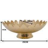Handcrafted Brass Fruit Bowl, Peetal Pital Pittal Hitale Pittalam Decorative Center Table Bowl, Traditional Indian Dry Fruit & Dining Table Decor Bowl, Gold, 3.5 Inch, 1 Piece
