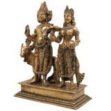 Brass Shiva And Parwati Idol | Shiv Parvati Brass Statue | Brass Shiva Parvati | Brass Shiv Parivar | Shivshankar Parvati | Murti | Idol |Statue, Gold, 9.5 Inch, 1 Piece