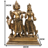 Brass Shiva And Parwati Idol | Shiv Parvati Brass Statue | Brass Shiva Parvati | Brass Shiv Parivar | Shivshankar Parvati | Murti | Idol |Statue, Gold, 9.5 Inch, 1 Piece