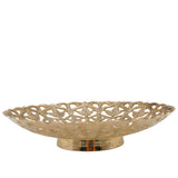 Handcrafted Brass Fruit Bowl, Traditional Peetal Pital Pittal Hitale Decorative Fruit Basket for Home, Kitchen & Dining Table, Antique Indian Brass Centerpiece Bowl, Gold, 2 Inch, 1 Piece