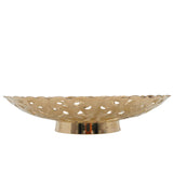 Handcrafted Brass Fruit Bowl, Traditional Peetal Pital Pittal Hitale Decorative Fruit Basket for Home, Kitchen & Dining Table, Antique Indian Brass Centerpiece Bowl, Gold, 2 Inch, 1 Piece