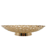 Handcrafted Brass Fruit Bowl, Traditional Peetal Pital Pittal Hitale Decorative Fruit Basket for Home, Kitchen & Dining Table, Antique Indian Brass Centerpiece Bowl, Gold, 2 Inch, 1 Piece