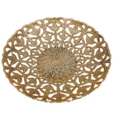 Handcrafted Brass Fruit Bowl, Traditional Peetal Pital Pittal Hitale Decorative Fruit Basket for Home, Kitchen & Dining Table, Antique Indian Brass Centerpiece Bowl, Gold, 2 Inch, 1 Piece