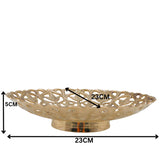 Handcrafted Brass Fruit Bowl, Traditional Peetal Pital Pittal Hitale Decorative Fruit Basket for Home, Kitchen & Dining Table, Antique Indian Brass Centerpiece Bowl, Gold, 2 Inch, 1 Piece