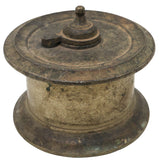 Handcrafted Brass Ink Pot, Vintage Peetal Kalam Daani, Antique Pittal Ink Well, Traditional Indian Pital Kalamdan, Brown, 3 Inch, 1 Piece