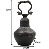 Antique Brass Loota, Pital Kalash, Ghada, Matka, Kindi for Pooja & Home Décor, Brown, 12.5 Inch, 1 Piece