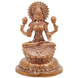 Handcrafted Bronze Mahalakshmi Idol, Kansa Lakshmi Murti, Shri Devi Thirumagal Narayani Panchaloha Style Chola Art Lakshmi Statue for Home Temple & Gifting, Gold, 3 Inch, 1 Piece