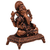 Handcrafted Copper Ganesha Idol Tamra Ganapati Thamira Vinayaka Ekadanta Vignaharta Siddhivinayak Pooja Murti Home Decor Spiritual Sculpture Showpiece, Brown, 1.5 Inch, 1 Piece