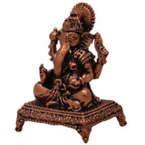 Handcrafted Copper Ganesha Idol Tamra Ganapati Thamira Vinayaka Ekadanta Vignaharta Siddhivinayak Pooja Murti Home Decor Spiritual Sculpture Showpiece, Brown, 1.5 Inch, 1 Piece