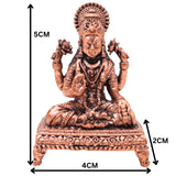 Copper Lakshmi Ganesh Idol, Traditional Ganapathi Murti for Pooja, Home Decor & Gifting, Brown, 1.5 Inch, 1 Piece
