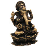 Brass Ganapati Murti Vinayaka Idol, Ganesha Statue Gajanana Vigraha for Home Decor Puja Showpiece, Brown, 2 Inch, 1 Piece