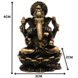 Brass Ganapati Murti Vinayaka Idol, Ganesha Statue Gajanana Vigraha for Home Decor Puja Showpiece, Brown, 2 Inch, 1 Piece