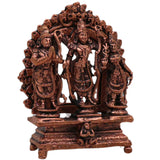 Copper Ram Darbar Idol Ram Parivar Murti Sita Ram Lakshman Hanuman Vigraham Tamra Ram Parivar Statue for Pooja Temple Home Decor, Brown, 3 Inch, 1 Piece