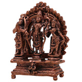 Copper Ram Darbar Idol Ram Parivar Murti Sita Ram Lakshman Hanuman Vigraham Tamra Ram Parivar Statue for Pooja Temple Home Decor, Brown, 3 Inch, 1 Piece