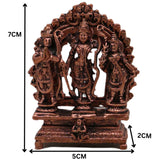 Copper Ram Darbar Idol Ram Parivar Murti Sita Ram Lakshman Hanuman Vigraham Tamra Ram Parivar Statue for Pooja Temple Home Decor, Brown, 3 Inch, 1 Piece