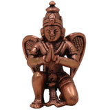 Copper Garuda Dev Idol, Tamra Vainateya Suparna Pakshiraja Murti, Vishnu Vahana Garuda Statue for Pooja Decor Temple Collection, Brown, 3.5 Inch, 1 Piece