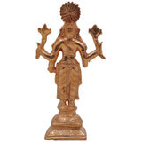 Bronze Vishnu Narayana Idol – Panchaloha Inspired Govinda Madhava Achyuta Padmanabha Murti for Home Temple, Spiritual Decor & South Indian Chola Art Craftsmanship, Gold, 6.5 Inch, 1 Piece