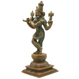 Bronze Krishna Murti | Panchaloha Balakrishna Gopal Govinda Murlidhar Idol | Traditional Chola Art Kamsya Kanchu Metal Sculpture for Home Temple Decor, Gold, 13 Inch, 1 Piece