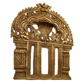 Brass Prabhavali Arch Wall Hanging for Temple & Home Decor, Prabhawal Prabhawali Frame,Traditional Makara Torana with Kirtimukha Aura Arch, Gold, 11 Inch, 1 Piece