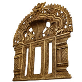 Brass Prabhavali Arch Wall Hanging for Temple & Home Decor, Prabhawal Prabhawali Frame,Traditional Makara Torana with Kirtimukha Aura Arch, Gold, 11 Inch, 1 Piece