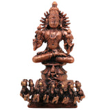 Surya Dev Copper Idol, Handcrafted Tamra Surya Narayana Murti | Aditya Bhaskar Ravi Arka Martanda Statue for Puja Mandir Home Decor, Brown, 4.5 Inch, 1 Piece