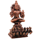 Surya Dev Copper Idol, Handcrafted Tamra Surya Narayana Murti | Aditya Bhaskar Ravi Arka Martanda Statue for Puja Mandir Home Decor, Brown, 4.5 Inch, 1 Piece