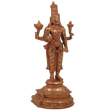 Handcrafted Bronze Narayana Vishnu Idol | Panchaloha Chola Art Murti of Lakshminarayana Hari Govinda Keshava Ranganatha Venkatesha for Home Temple, Gold, 8.5 Inch, 1 Piece