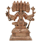 Handcrafted Bronze Gayatri Devi Idol | Vedamata Gayatri Mata Panchaloha Murti | Chola Art South Indian Temple Sculpture, Gold, 9 Inch, 1 Piece