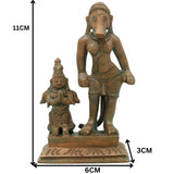 Bronze Varaha Swamy with Garuda Idol | Adi Varaha Perumal Panchaloha Chola Art Vishnu Avatar Sculpture, Brown, 4.5 Inch, 1 Piece