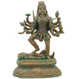 Handcrafted Bronze Goddess Kali Idol | Mahakali Bhadrakali Shyama Dakshina Kali Panchaloha Chola Art Sculpture, Brown, 12 Inch, 1 Piece