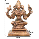 Bronze Hayagriva Idol, Hayagreeva Murti,  Handcrafted Vidya Hayagriva Vigraham, Knowledge & Wisdom Deity Statue for Pooja Room, Study Table, Temple Decor, Brown, 3 Inch, 1 Piece