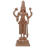 Bronze Vishnu Narayana Murti, Govinda Madhava Kesava Idol, Handcrafted Panchaloha Inspired Balaji Srinivasa Statue for Home Temple Decor, Gold, 8 Inch, 1 Piece