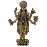 Brass Dhanvantari Idol Murti, Dhanvantri Dhanwantri Arogya Devata Ayurveda Vishnu Narayana Healing Vigraha for Pooja Home Temple Decor, Gold, 6 Inch, 1 Piece