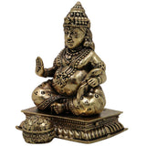 Brass Kubera Idol Dhanadhipati Kuvera Yaksharaja Vaishravana Wealth God Murti for Puja Decor Gifts, Gold, 3 Inch, 1 Piece