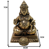 Brass Kubera Idol Dhanadhipati Kuvera Yaksharaja Vaishravana Wealth God Murti for Puja Decor Gifts, Gold, 3 Inch, 1 Piece