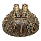 Brass Balaji Charan Paduka Idol, Lord Venkateswara Srinivasa Govinda Perumal Tirupati Tirumala Sacred Footprint for Puja & Home Mandir, Gold, 1 Inch, 1 Piece