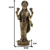 Divine Brass Lakshmi Idol, Mahalakshmi Murti, Sri Devi Vigraha, Padmavati Kamala Moorthi for Home Puja & Prosperity Decor, Gold, 4.5 Inch, 1 Piece